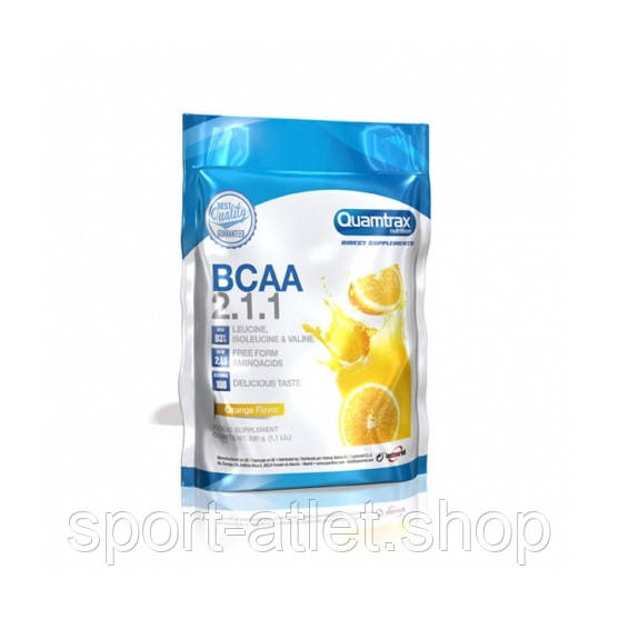 

BCAA Quamtrax BCAA 2:1:1, 500 грамм Апельсин