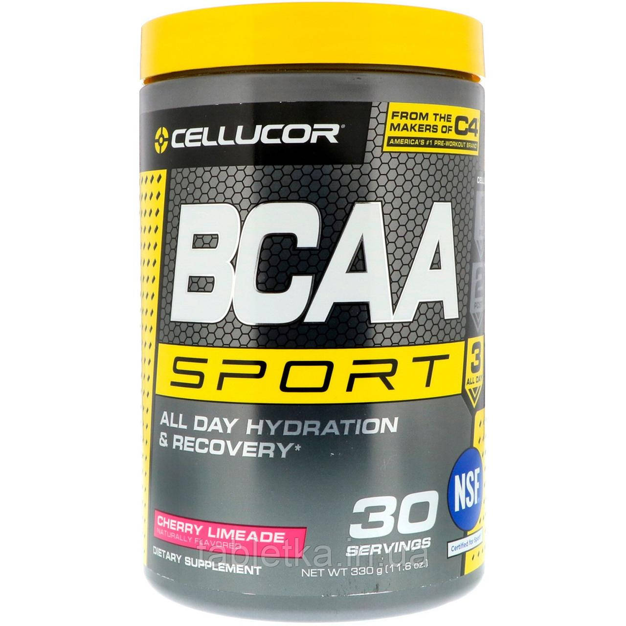 

Cellucor, BCAA Sport, Увлажнение и восстановление целый день, Вишневый лаймад, 11,6 унц. (330 г)