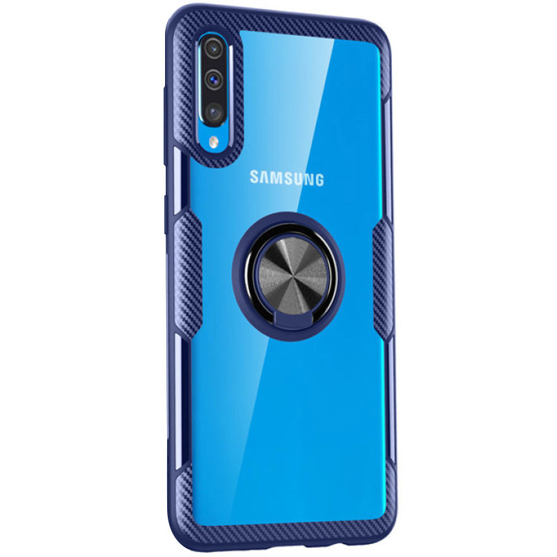 

TPU+PC чехол Deen CrystalRing for Magnet (opp) для Samsung Galaxy A50 (A505F) / A50s / A30s Бесцветный / Синий