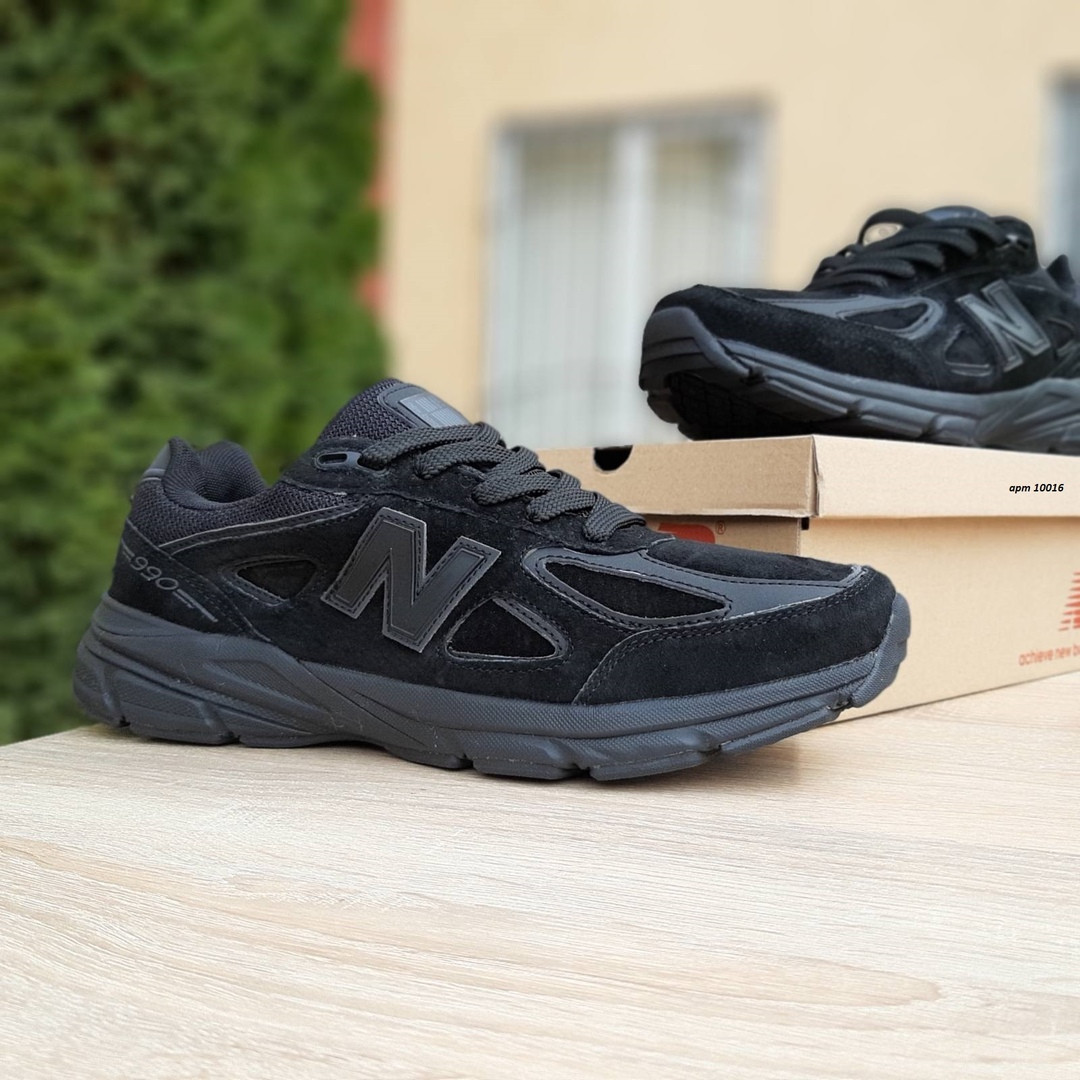 

Мужские кроссовки New Balance 990 черные, Нью Баланс, натуральная замша, код OD-10016, Черный