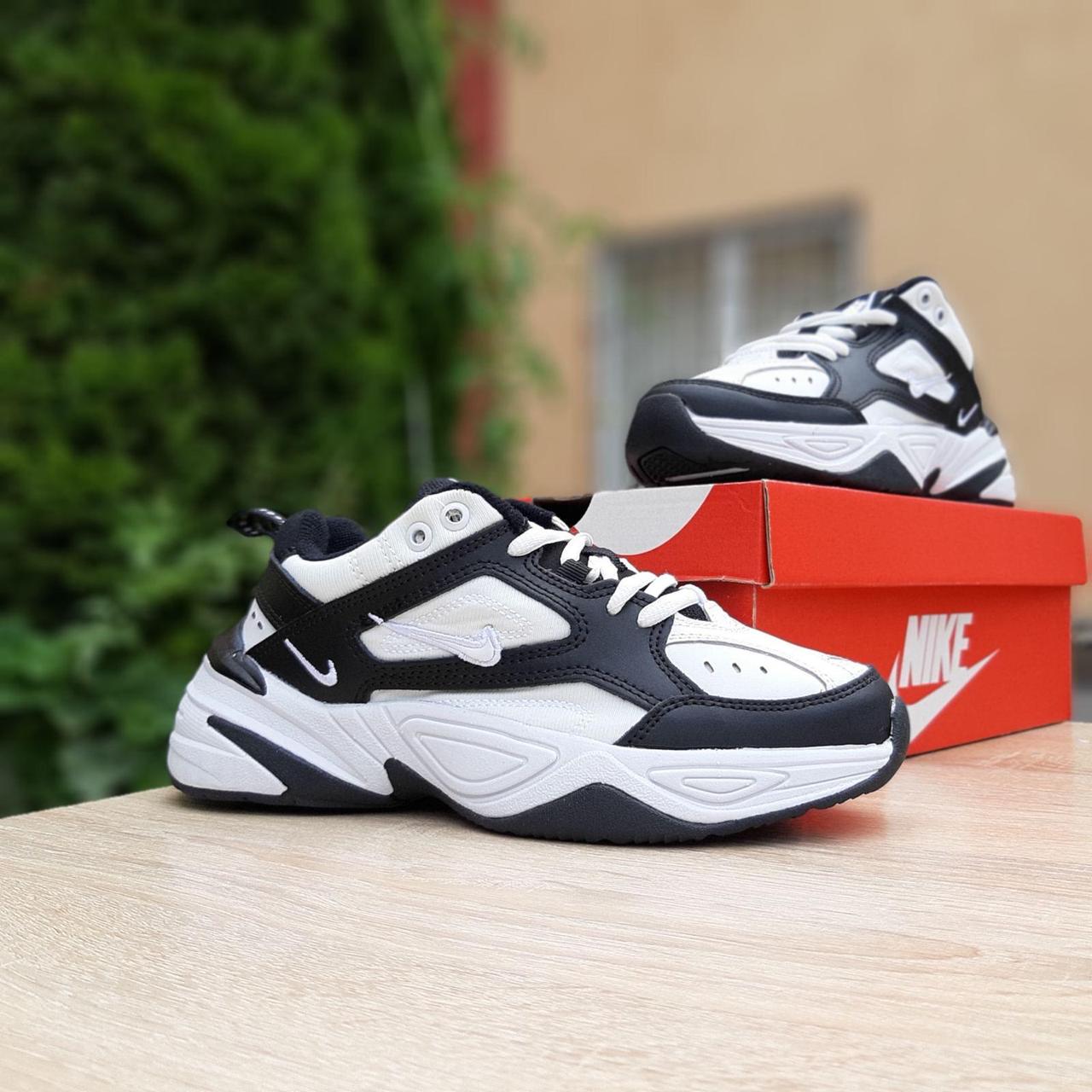 

Кроссовки женские Nike M2K Tekno белые с черным, Найк М2К Техно, натуральная кожа, код OD-20208 40