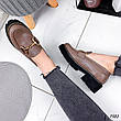Туфли женские коричневые на платформе из эко кожи. Туфлі жіночі коричневі на платформі з еко шкіри, фото 3