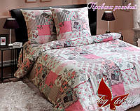 Двуспальный комплект постельного белья - ранфорс Прованс розовый