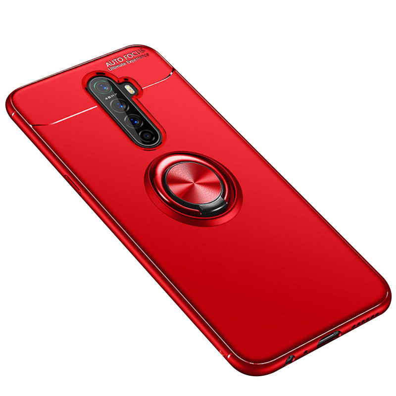 

TPU чехол Deen ColorRing под магнитный держатель (opp) для Realme X2 Pro / Oppo Reno Ace, Красный / красный