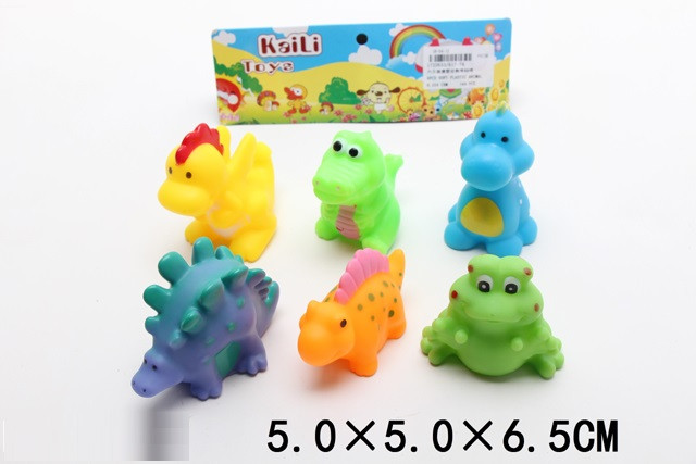 Пищалки Динозаврики Драконы, набор 6в1 игрушки 5*5*6,5см,в пакете