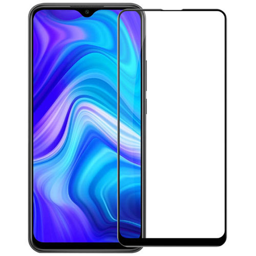 

Защитное стекло для Xiaomi Redmi 9 черное полная проклейка