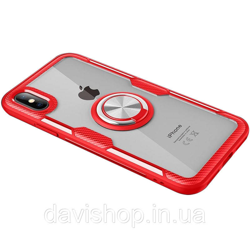 

Чехол Deen CrystalRing for Magnet для Apple iPhone X / XS (5.8") Бесцветный / Красный