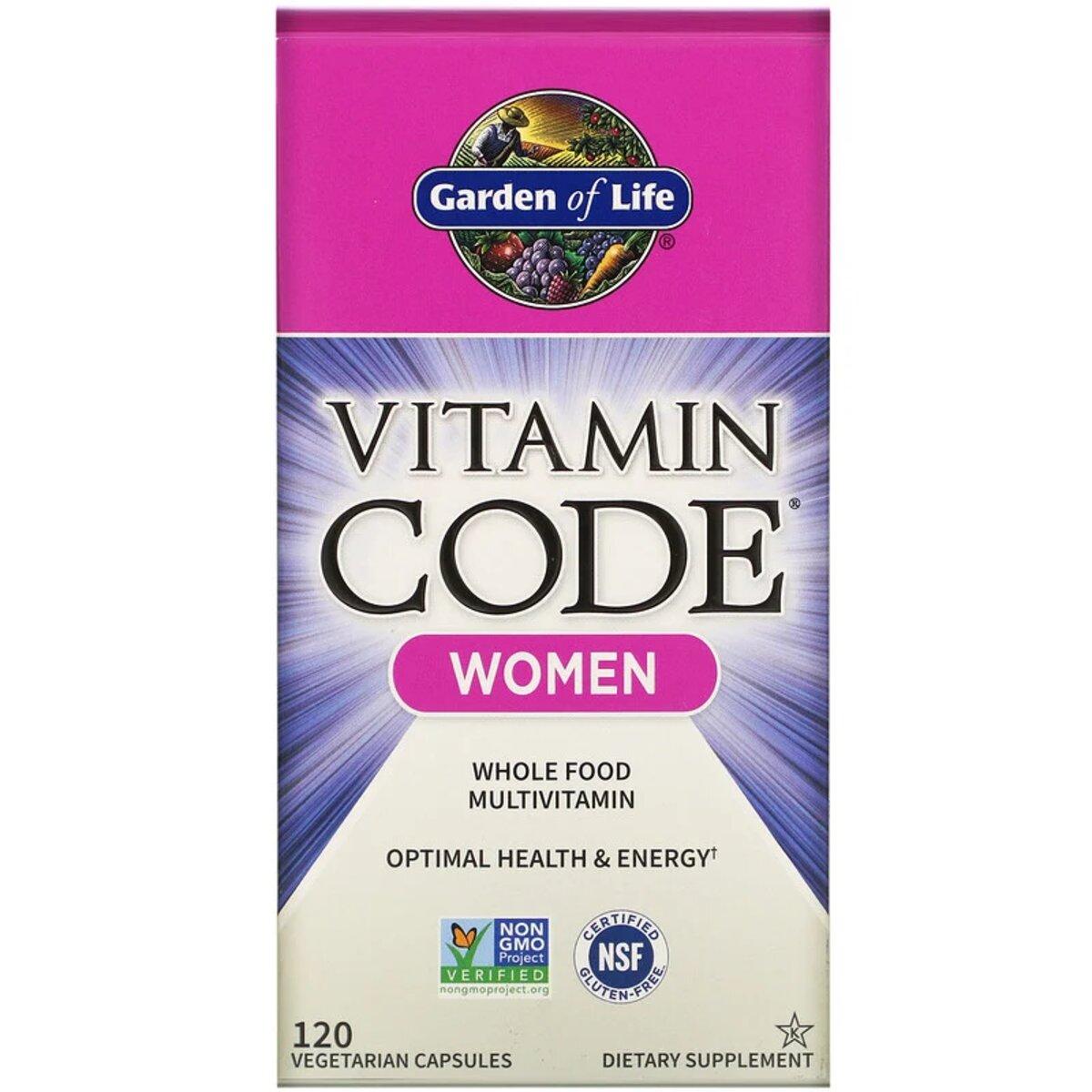 

Мультивитамины для Женщин, Vitamin Code, Garden of Life, 120 вегетарианских капсул