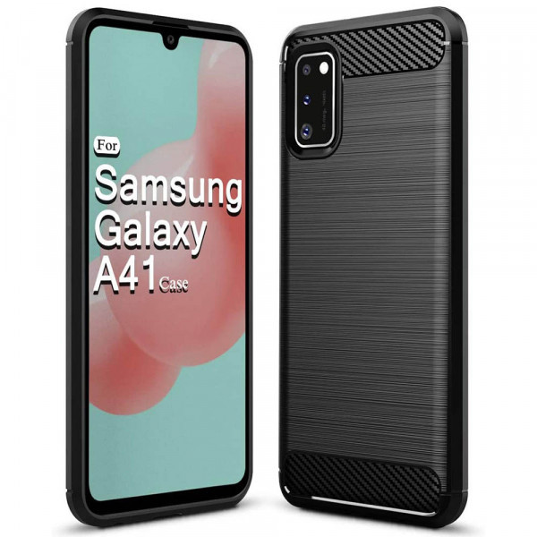 

Чехол накладка Polished Carbon для Samsung Galaxy A41 черный