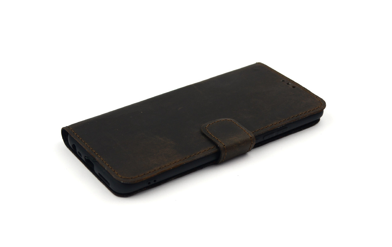 

Чехол книжка Mavis для Xiaomi Redmi 9 из натуральной кожи Темно коричневый, Тёмно коричневый