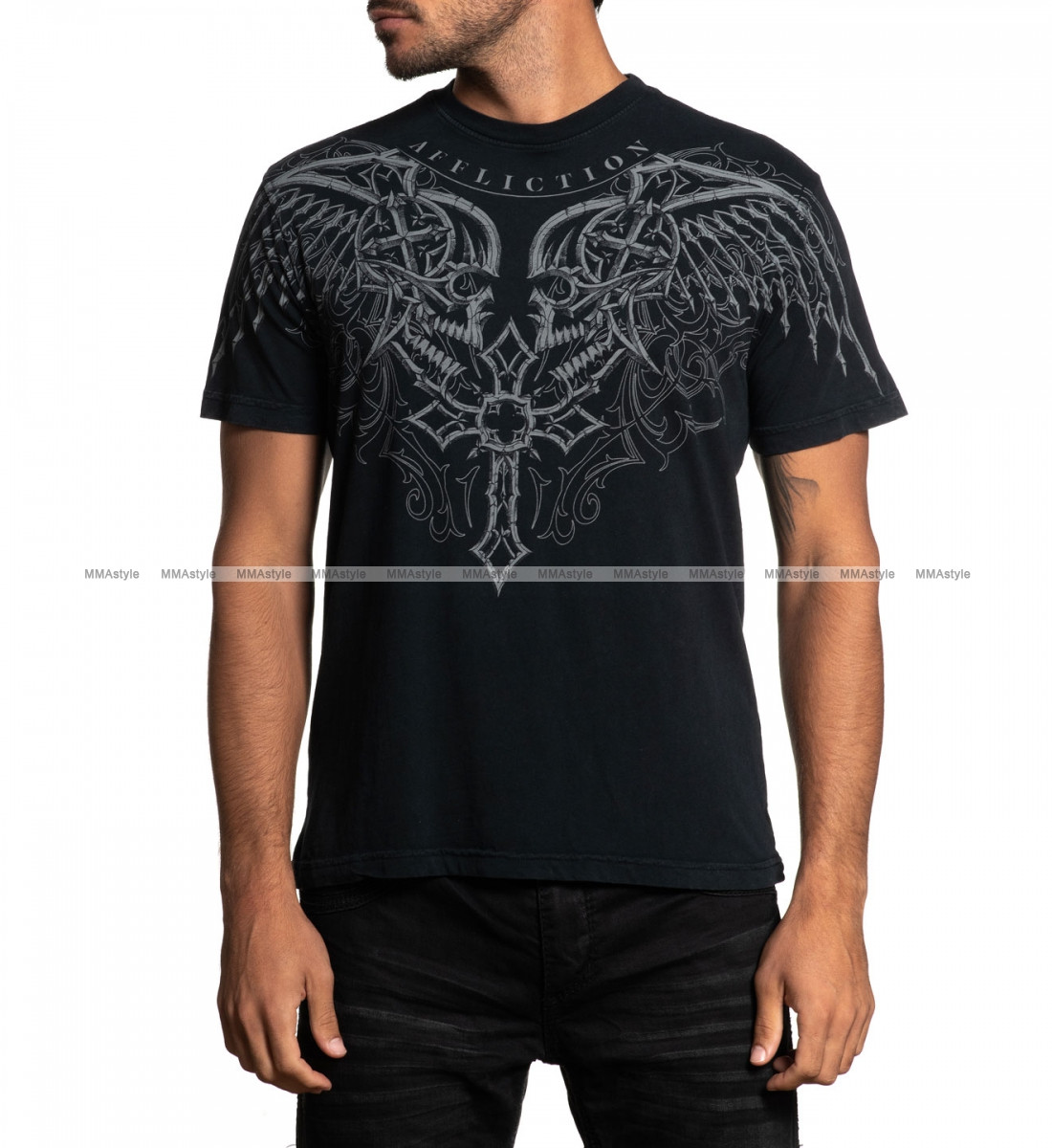 

Футболка Affliction Milan SS Tee Black Lawa Wash M