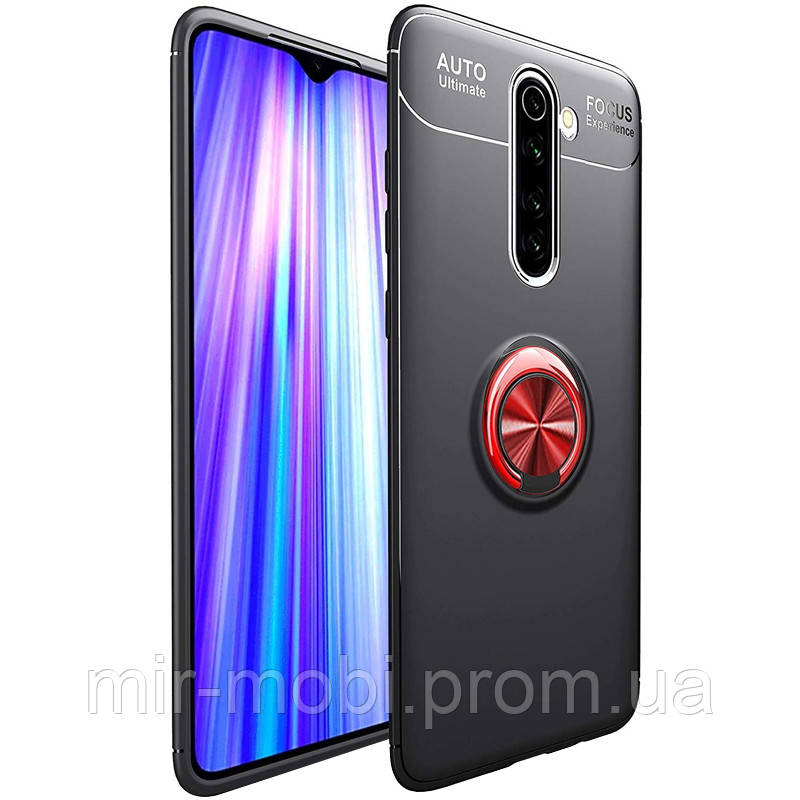 

TPU чехол Deen ColorRing под магнитный держатель (opp) для Realme X2 Pro / Oppo Reno Ace, Черный / красный