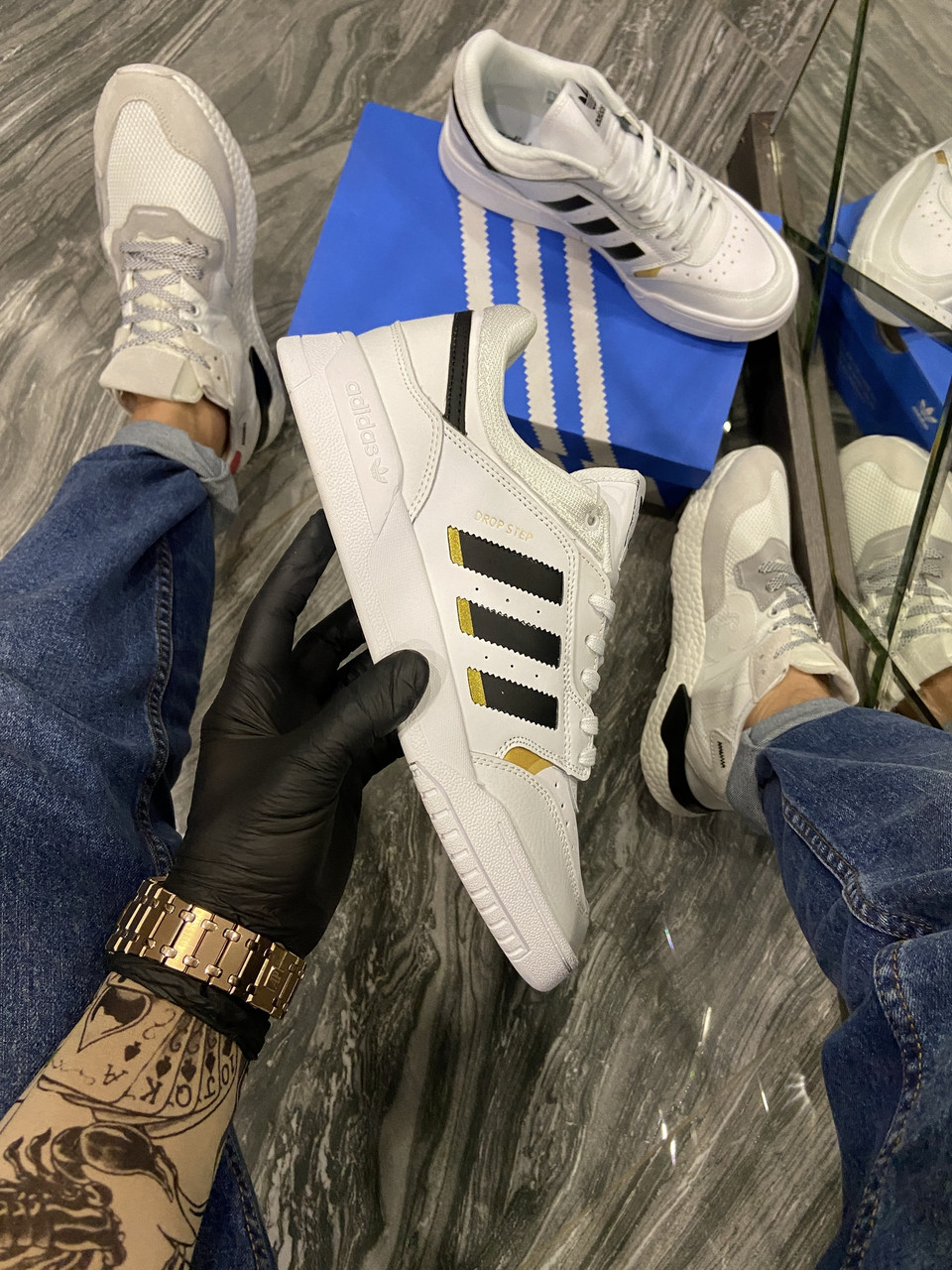 

Кроссовки Adidas Drop Step White Gold (Белый) Мужские Кроссовки Адидас Классические 41