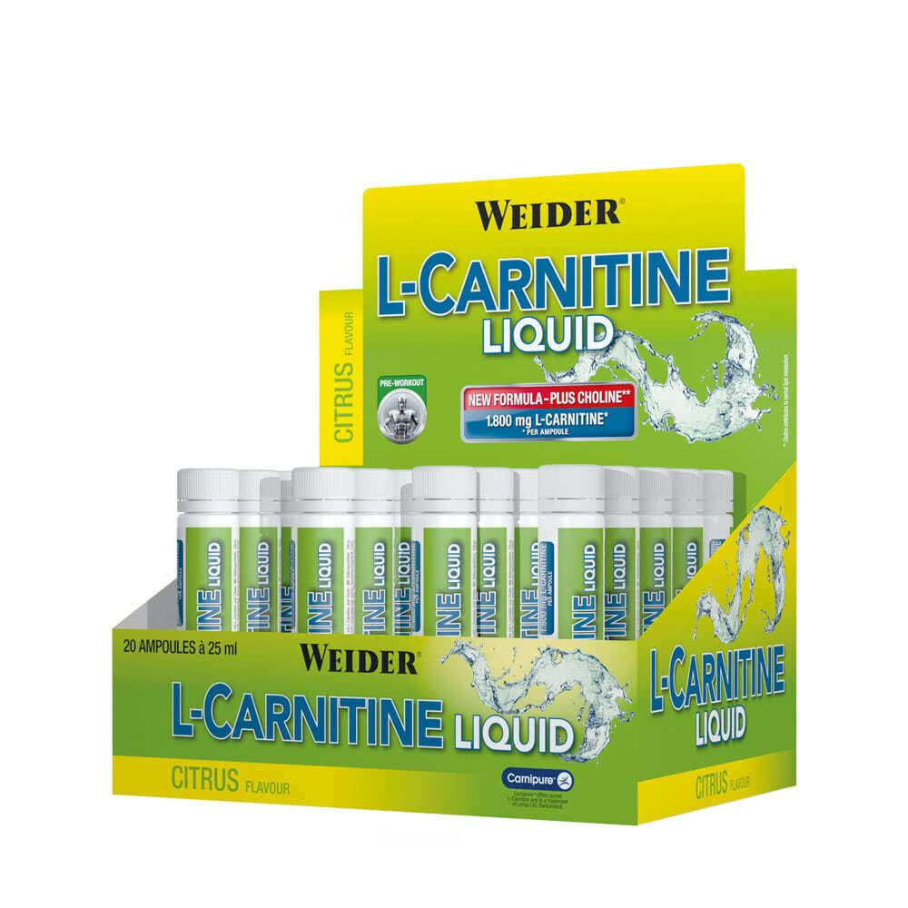 

Жиросжигатель Weider L-Carnitine Liquid 1 800 мг, 20×25 мл 2 вкуса