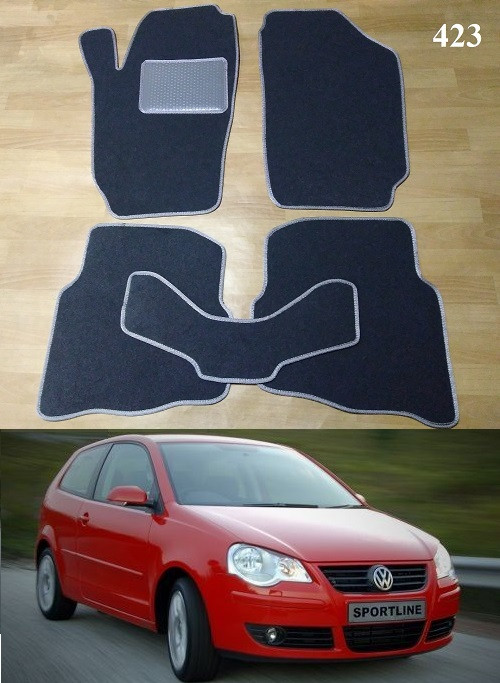 

Коврики на Volkswagen Polo '05-09.Текстильные автоковрики