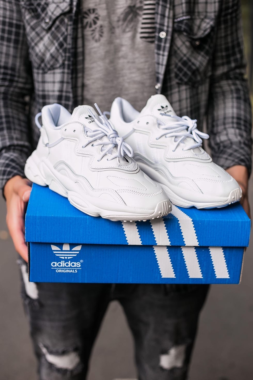 

Женские кроссовки Adidas Ozweego белые, АдиДас Озвиго, натуральная замша, код IN-399 41