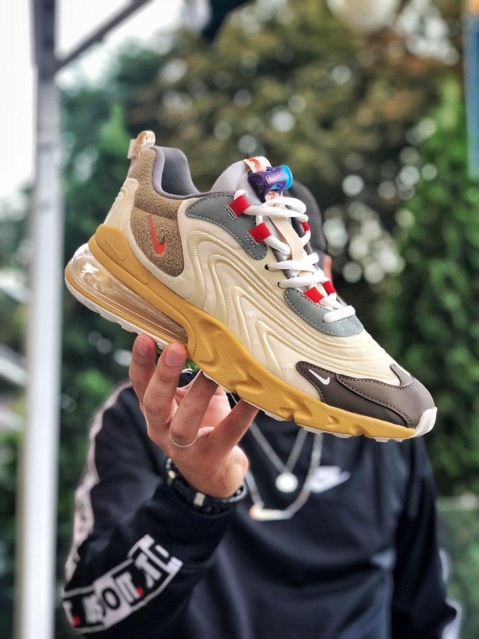 

Мужские кроссовки Nike Air Max 270 React х Travis Scott / Найк Аир Макс 270 Реакт х Тревис Скотт 45, Бежевый