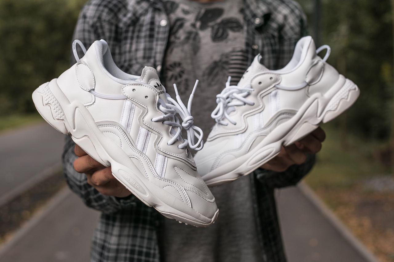 

Мужские кроссовки Adidas Ozweego All White / Адидас Озвего Белые 45, Белый