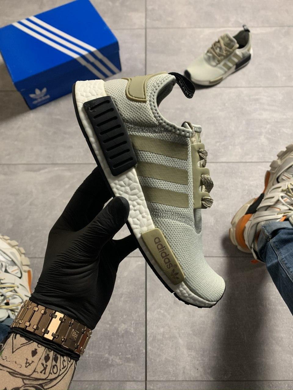 

Мужские кроссовки Adidas NMD Runner Grey Green 45, Серо-зелёный