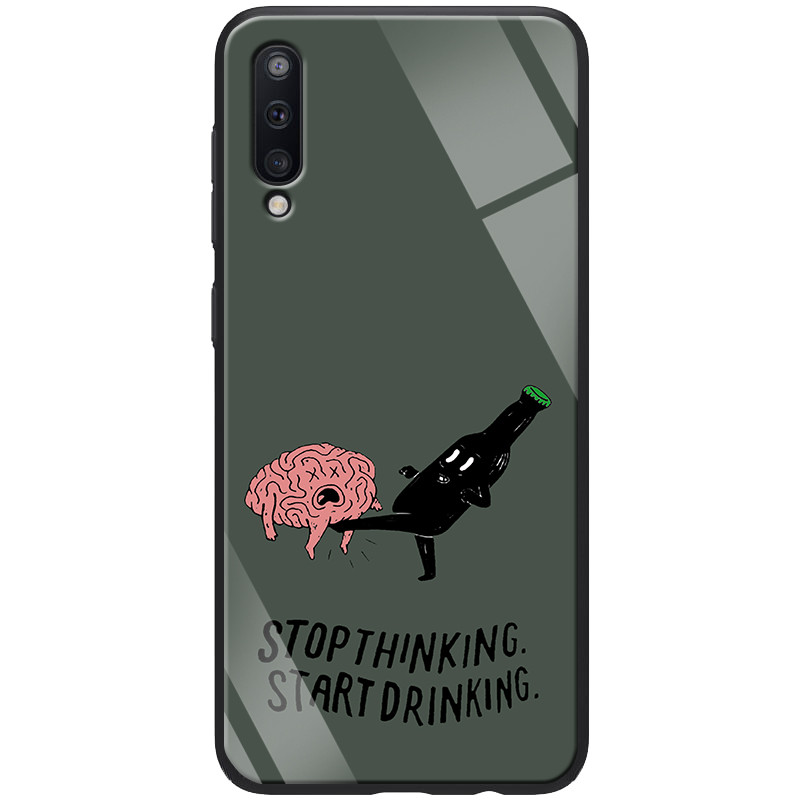 

TPU+Glass чехол ForFun для Samsung Galaxy A70 (A705F), Stopthinking / серый