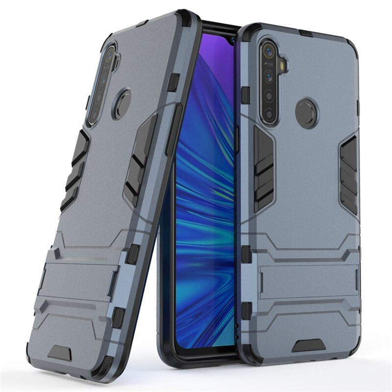 

Чехол Hybrid case для Realme 6i бампер с подставкой темно-синий