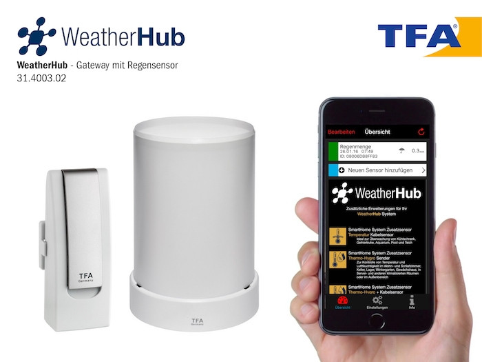 

Измеритель уровня осадков для смартфонов TFA WeatherHub(31400302)