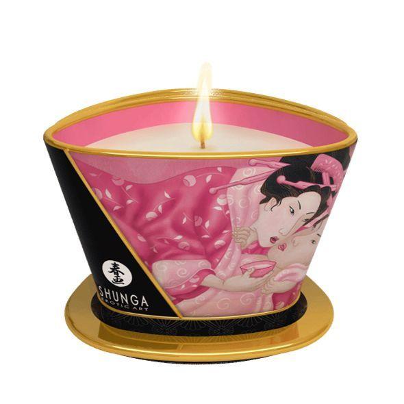 

Массажная свеча Shunga Massage Candle - Rose Petals (170 мл) с афродизиаками