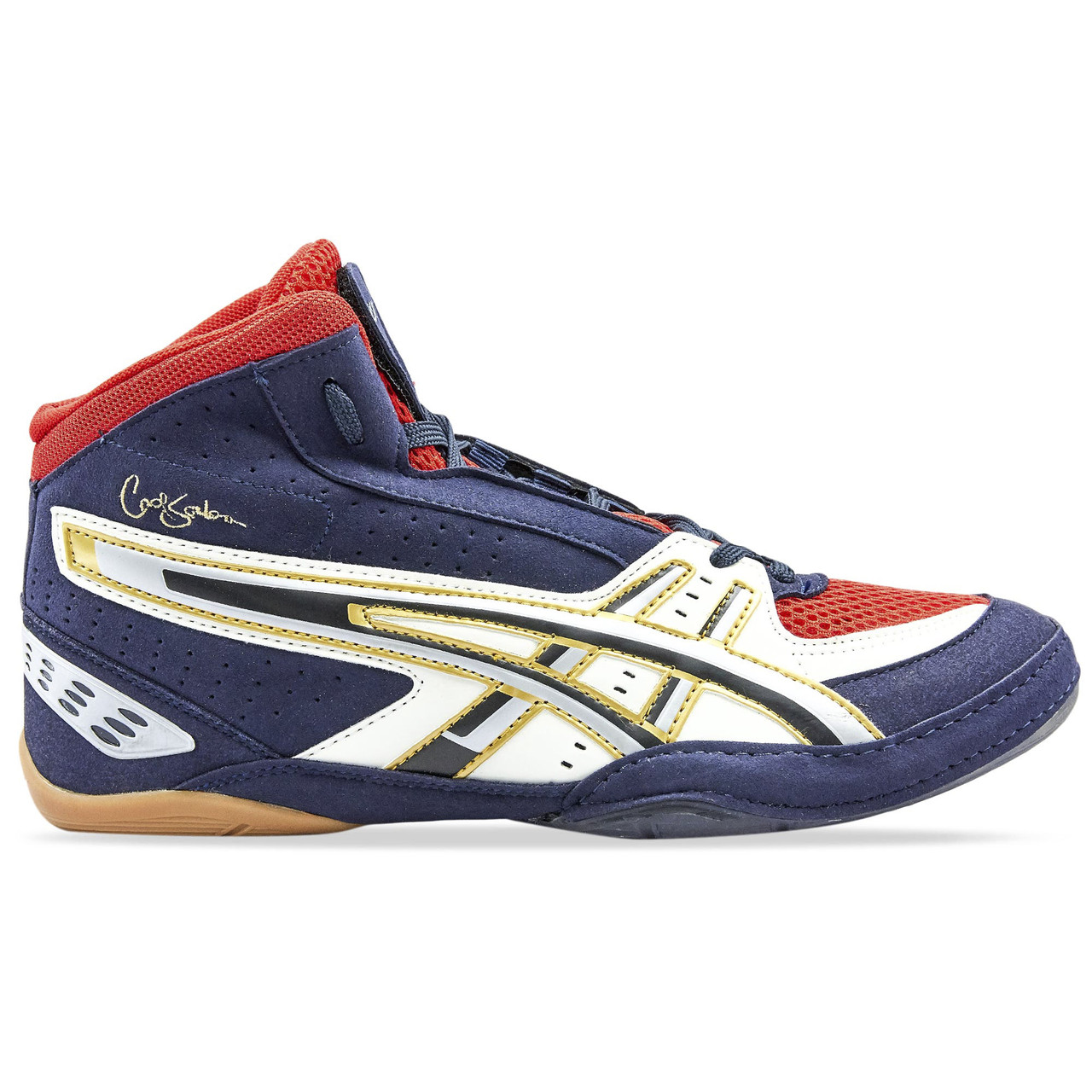 

Борцовки замшевые ASICS WORLD CHAMP OB-908-2 размер  Blue-Red-White