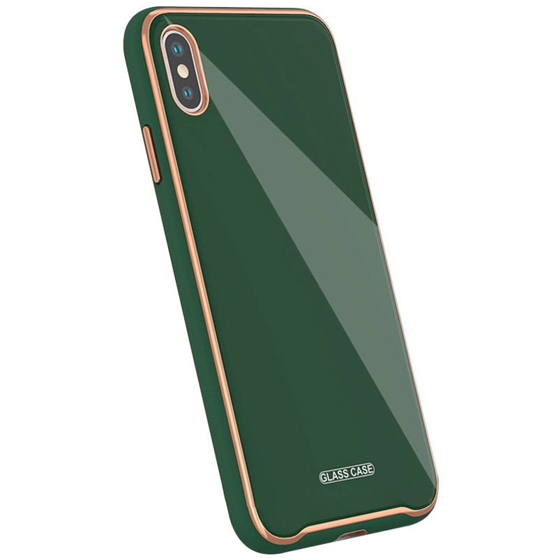 

TPU+Glass чехол Venezia для Apple iPhone X / XS (5.8") Зеленый / Dark Green