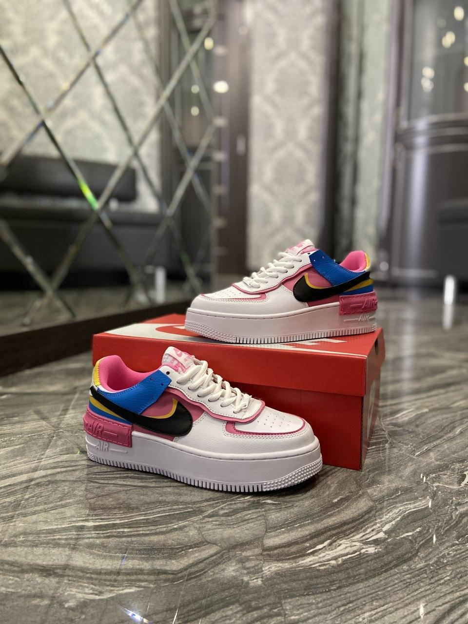 

Женские кроссовки Nike Air Force 1 Shadow Blue Pink Yellow / Найк Аир Форс Шадоу 1 Синие Розовые Желтый 39, Синий