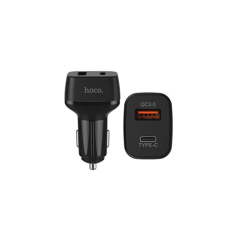 

Автомобильное зарядное устройство Hoco Z15 1USB+1Type-C QC3.0 Black (1-00357)