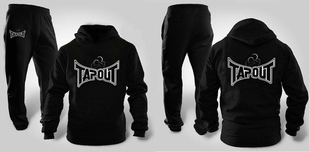 

Спортивный костюм Тапаут, мужской костюм Tapout, черный кенгуру, трикотажный