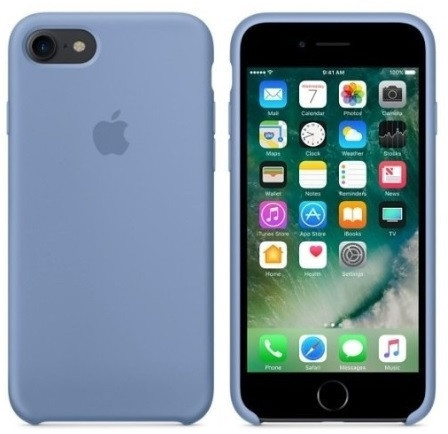 

Чехол (Silicone Case) для iPhone 7 / iPhone 8 Original Azure, Синий: azure