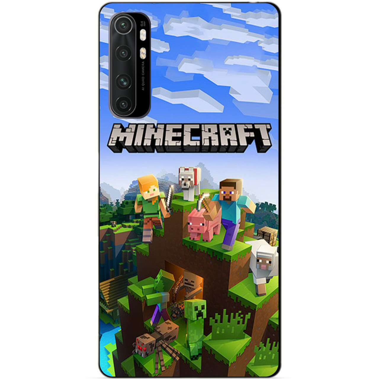 

Силиконовый бампер чехол для Xiaomi Mi Note 10 Lite с рисунком Minecraft, Разные цвета