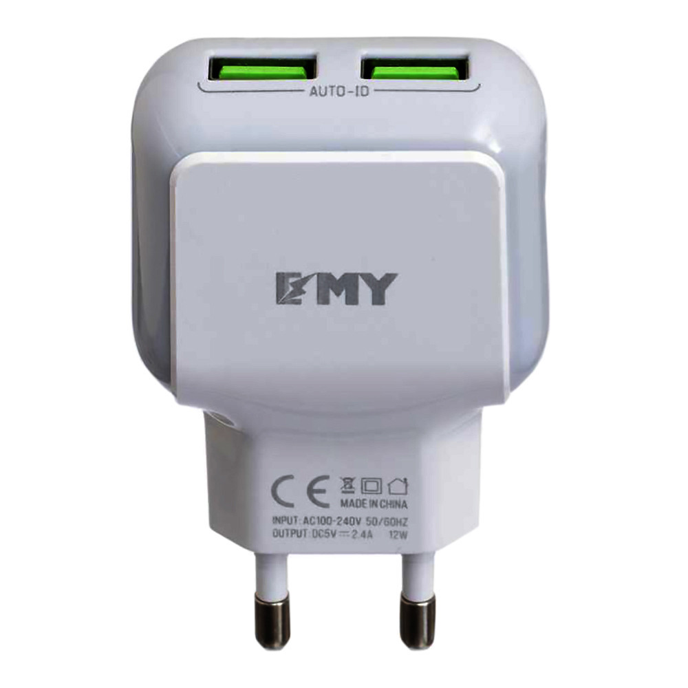 

Сетевая зарядка EMY MY-220 MICRO USB 2USB 2400mAh