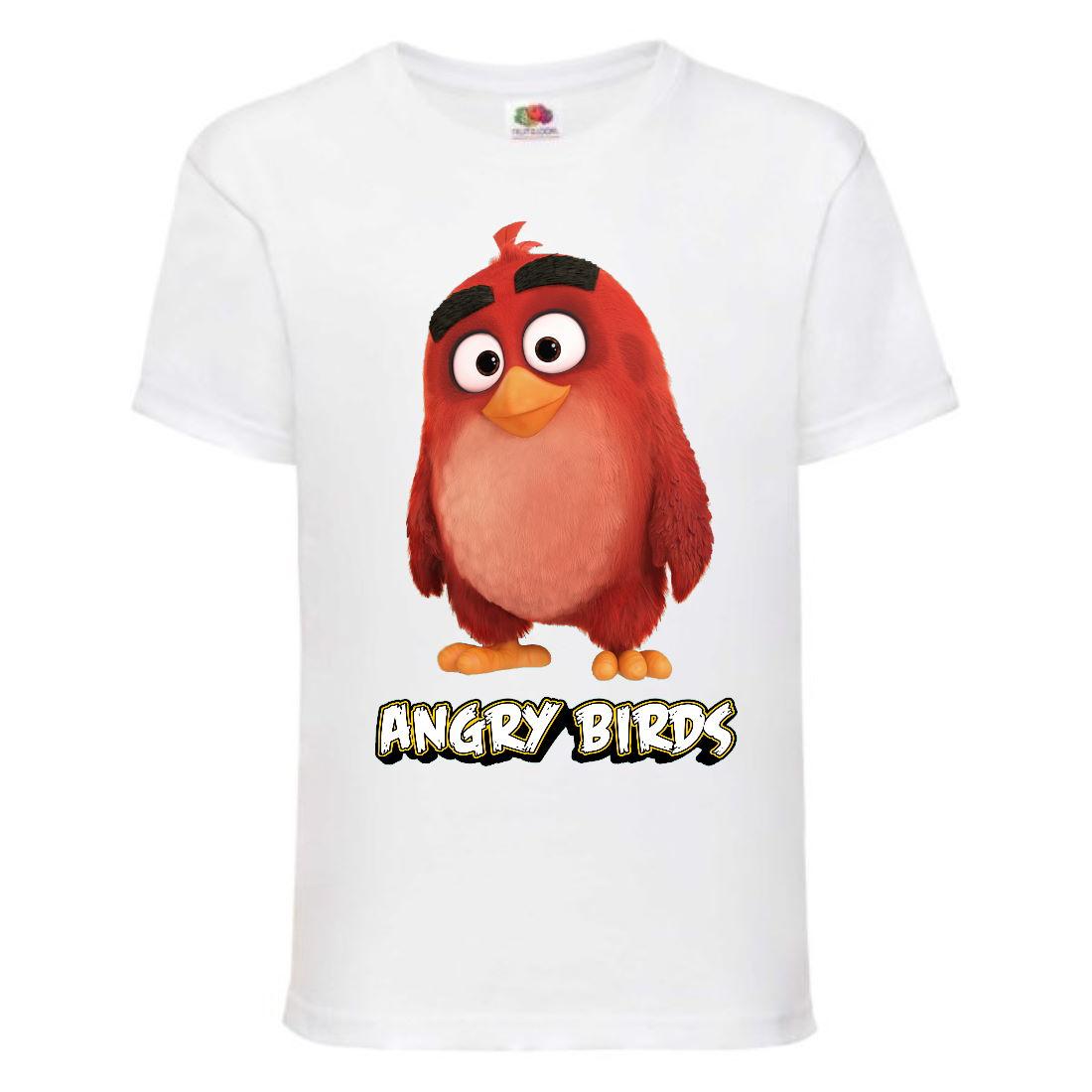 

Футболка детская Энгри бердс (Angry Birds-red6) белая