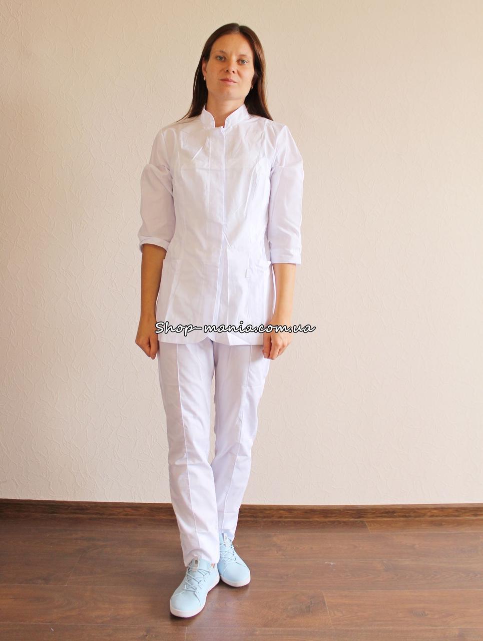 Медичний жіночий костюм HL 22115-1 батист 42-52 р (білий)