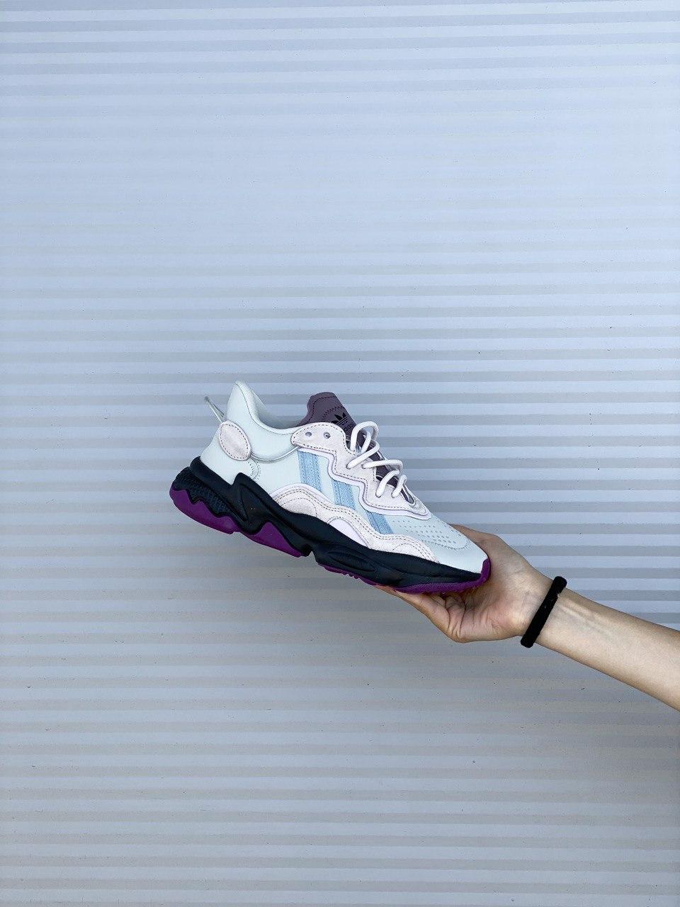 

Женские кроссовки Adidas Ozweego White Purple / Адидас Озвиго Белые Фиолетовые, Белый