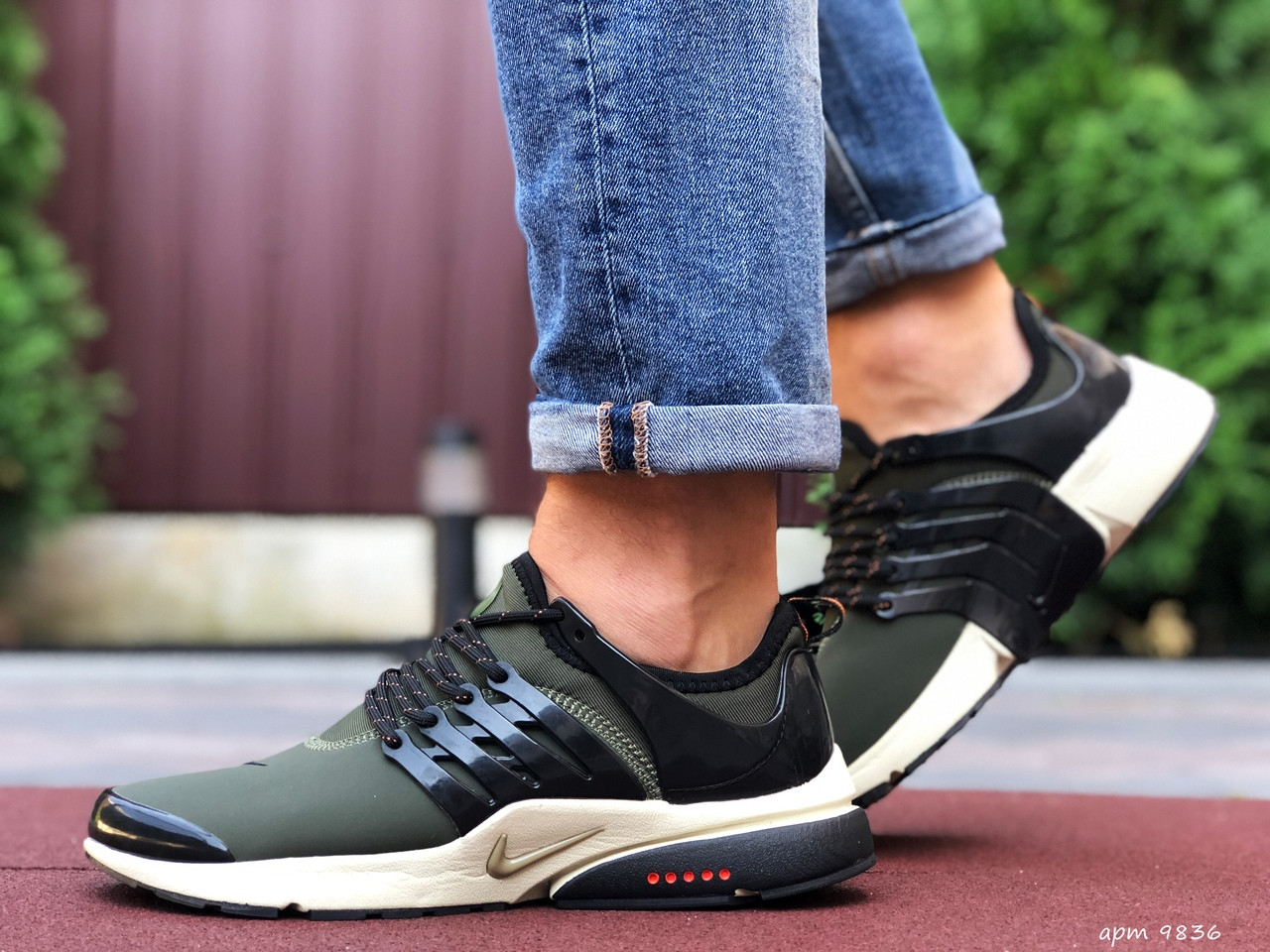 

Кроссовки мужские Nike Air Presto хаки, Найк Аир Престо, натуральная кожа, код SD-9836 42