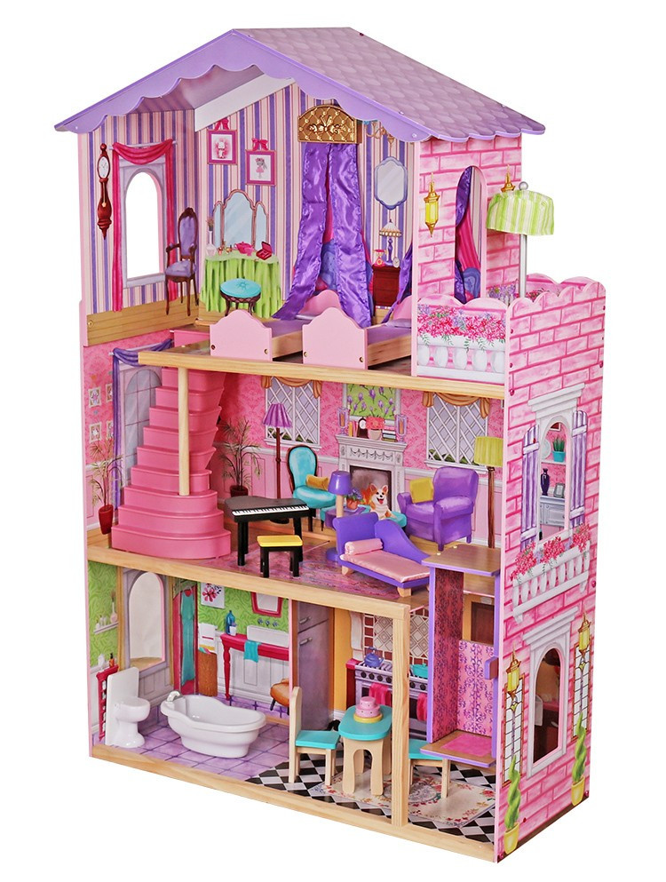 Большой Дом для Куклы Барби 3 Этажа Кукольный Домик с Лифтом AVKO Вилла  Магнолия + 1 Кукла — Купить Недорого на Bigl.ua (1248656889)