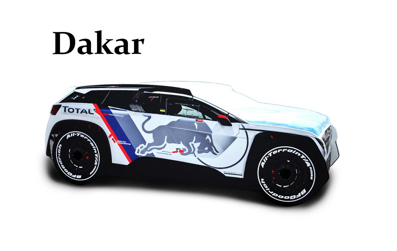 

Детская кровать машина из МДФ Dakar в стиле раллийного авто 170*80 см