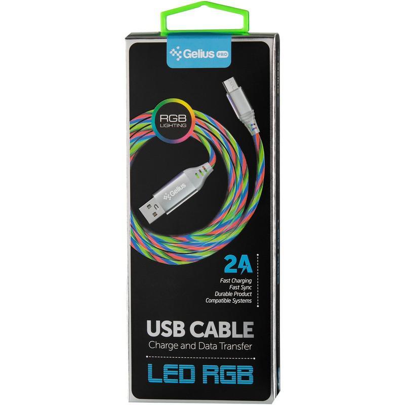 

USB Cable Gelius Pro LED RGB GP-UC06m MicroUSB Silver