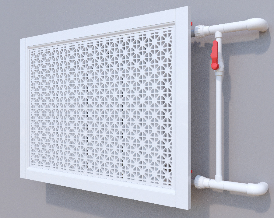 

Декоративная решетка на батарею SMARTWOOD | Экран для радиатора | Накладка на батарею Решетка с крышкой, Гркнтованная, 600*900