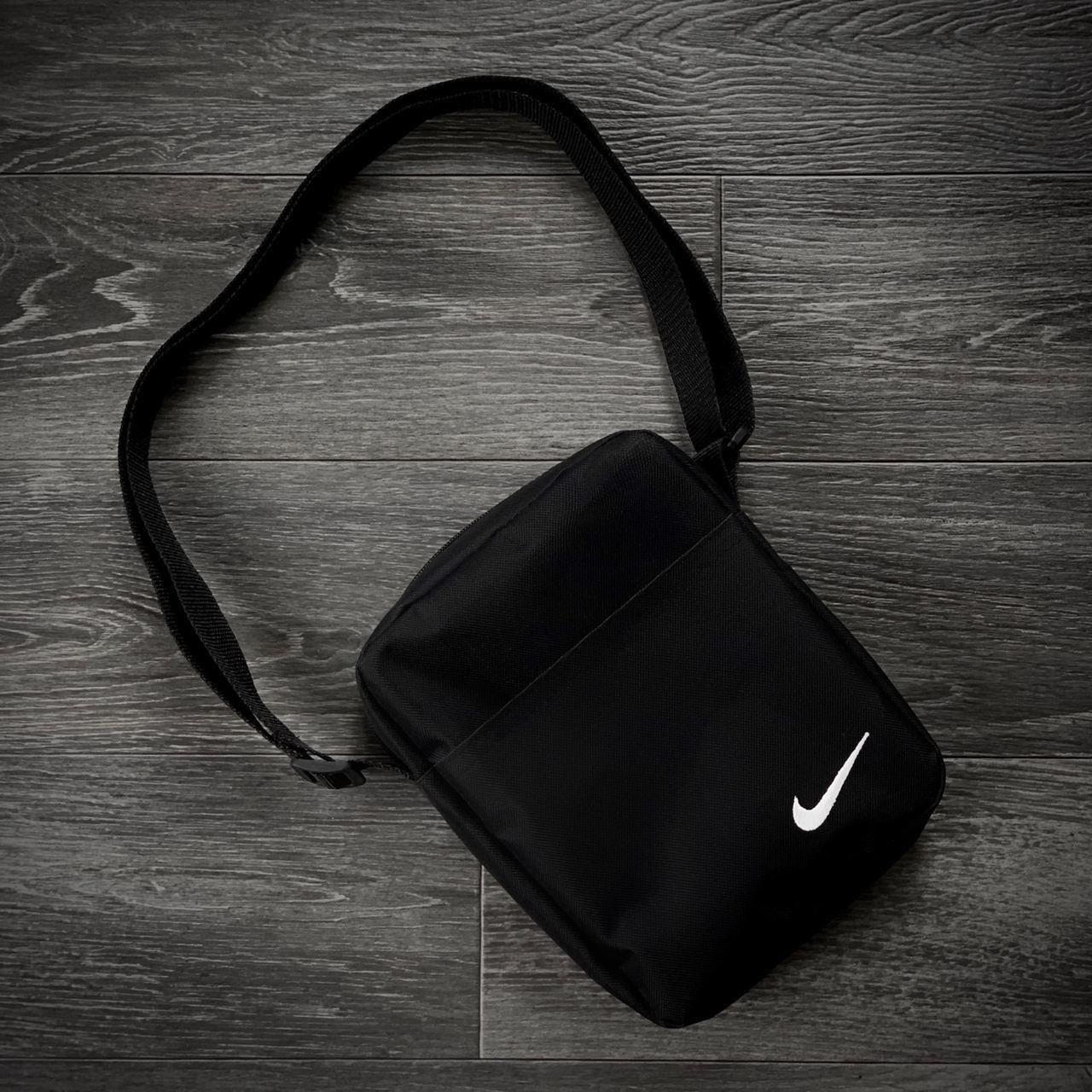 Барсетка мужская Nike (Найк) бордовая | сумка через плечо спортивная Т .