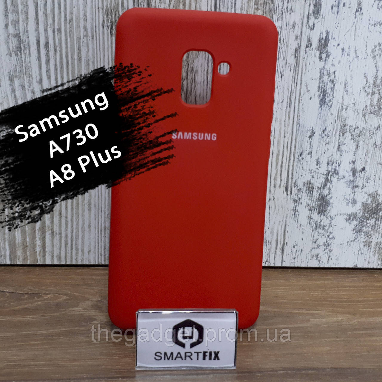 

Силиконовый чехол для Samsung A8 Plus 2018 (A730) Soft Красный, Черный