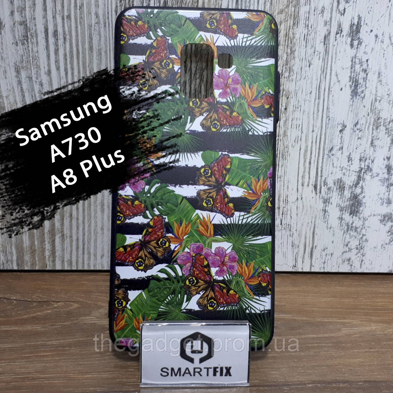 

Чехол с рисунком для Samsung A8 Plus 2018 (A730), Черный