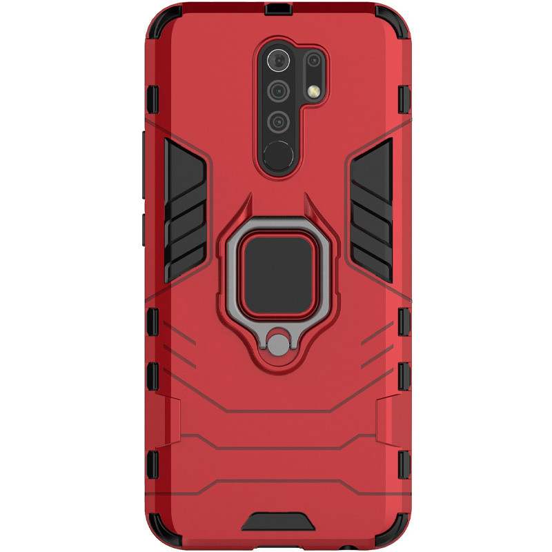 

Ударопрочный чехол Transformer Ring for Magnet для Xiaomi Redmi 9 Красный / Dante Red