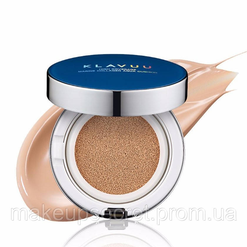 

Кушон с морским коллагеном Klavuu Blue Pearlsation High Coverage Marine Collagen Aqua Cushion тон 23, оригинал