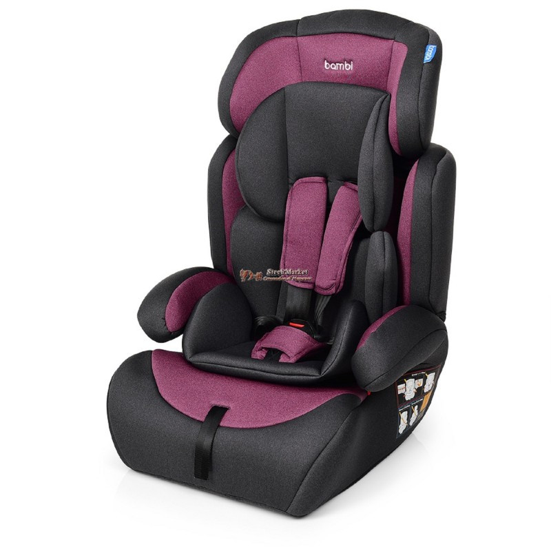 

Автокресло Bambi M 3546 Pink Gray, серо-розовый, лен, группа 1+2+3