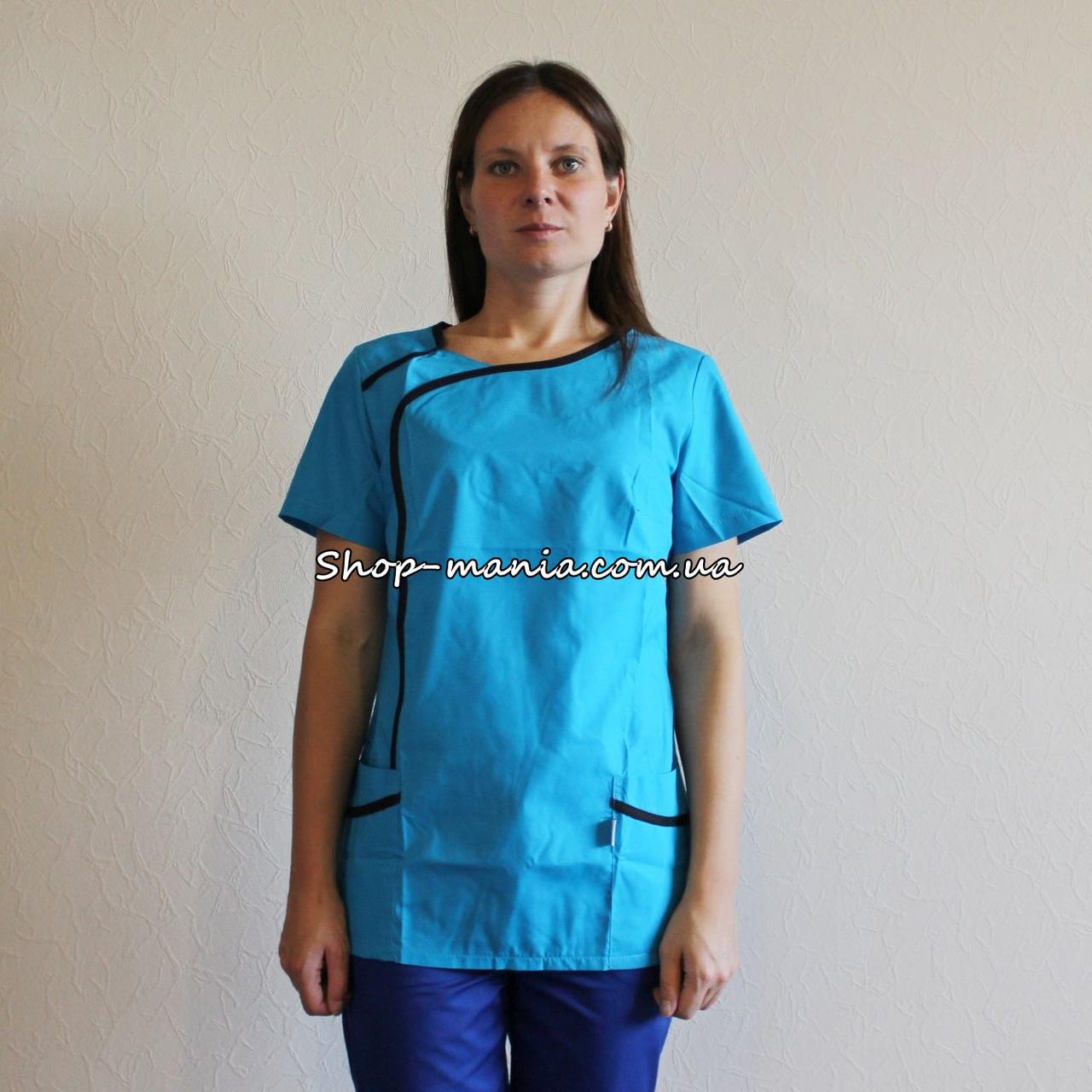 

Женская медицинская куртка SM 1014-7 Odri 40-50p (бирюза-черный) 48, Бирюзовый